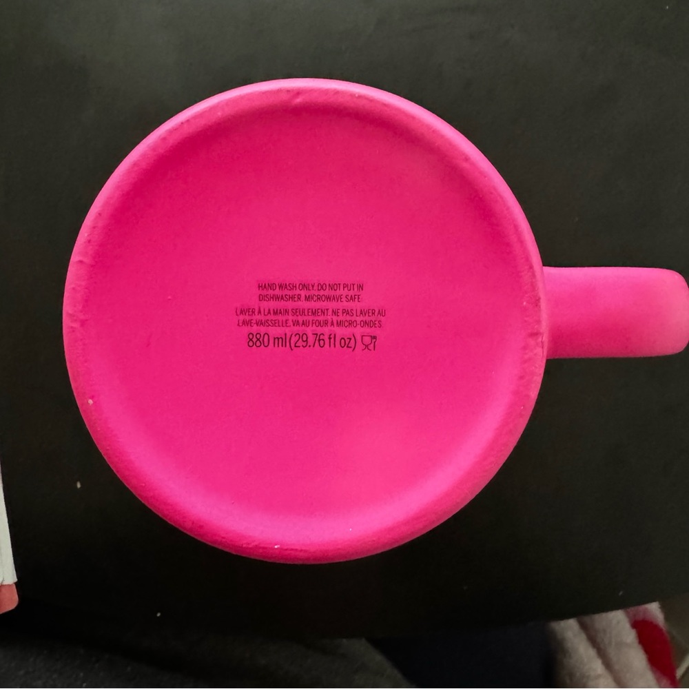 VS PINK Hot Magenta Pink Classic White Logo Oversized Ceramic Coffee Mug XL Cup - Picture 4 of 7